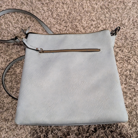 Light PastBlue Crossbody Bag | Multi-Pocket Zipper Purse | Everyday Shoulder Bag - Picture 4 of 6